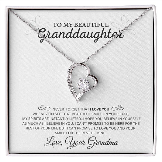 My Beautiful Granddaughter | Love Grandma | Forever Love Necklace